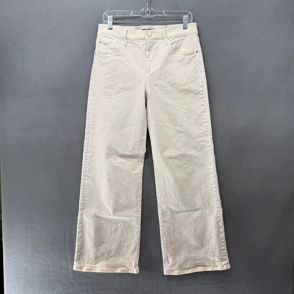 Ann Taylor Wide Leg Jeans Womens Size 6 Cream Off-White High Rise